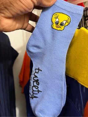 Tweety Bird Socks NEW Warner Bros. Looney Tunes Blue and Yellow Crew Socks